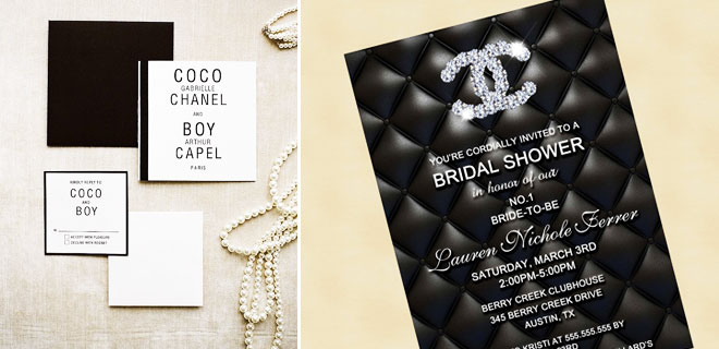 Minimalist ve modern çizgileri ile Chanel düğün davetiyeleri